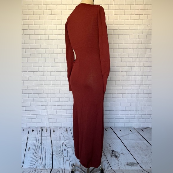 Aya Muse for FWRD Gigi Dress Maroon Ref Cut Out Detail  M $425 - Picture 9 of 11